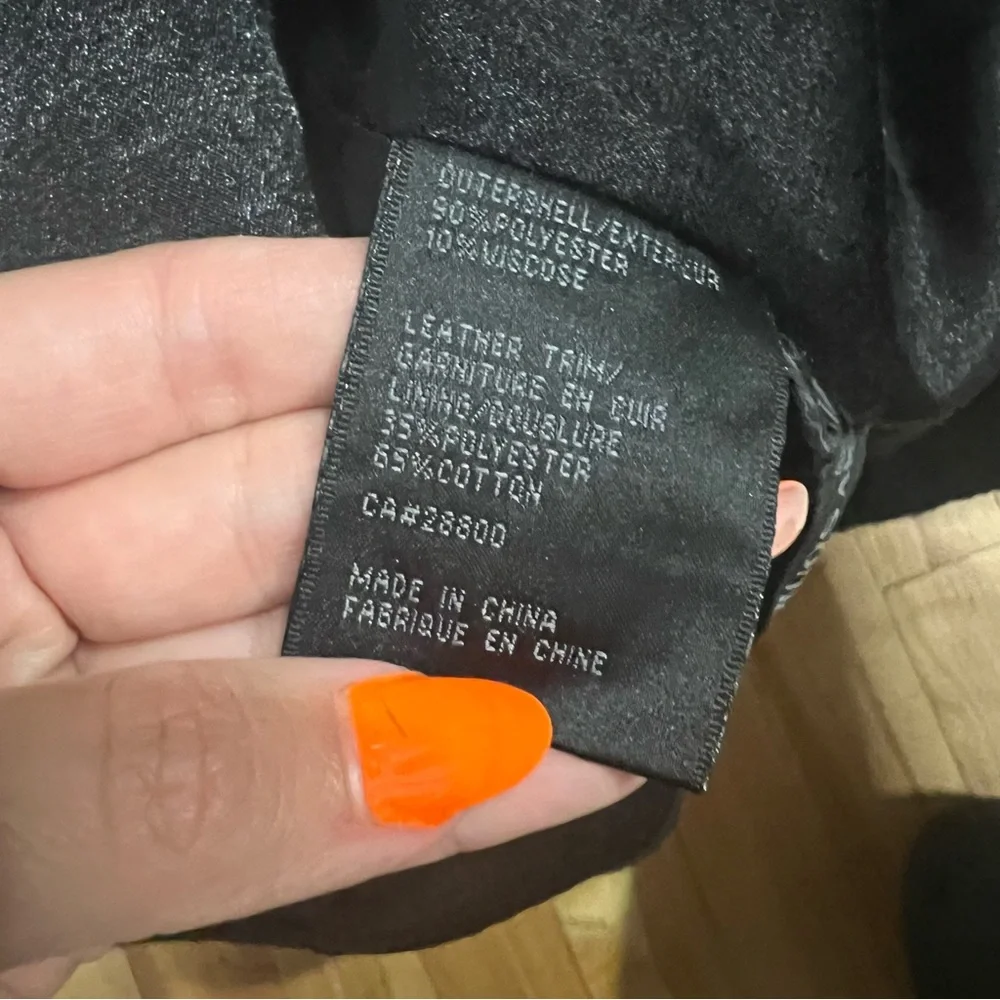 RUDSAK Black Wool Trench Coat with Leather Trim - Picture 5 of 6